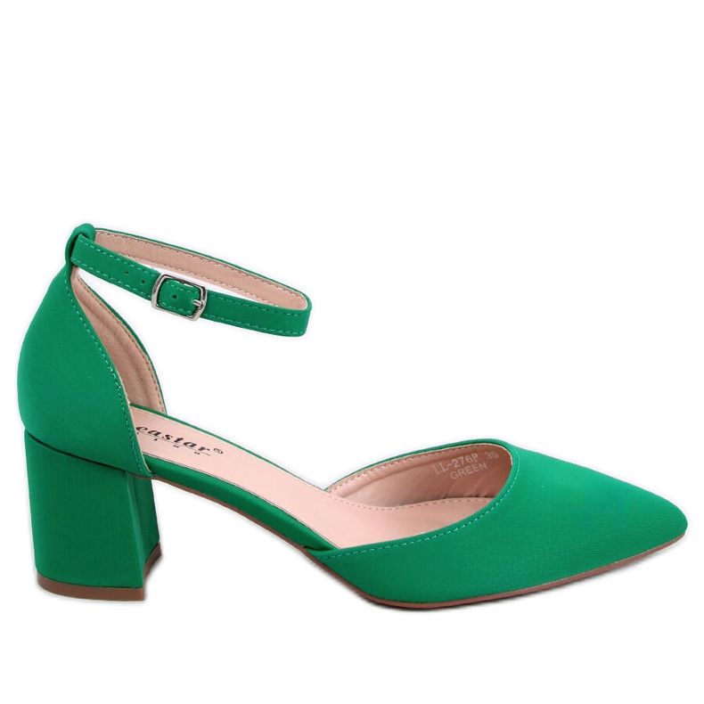 BM Sapatos de salto baixo com bico aberto Vonetta Green verde