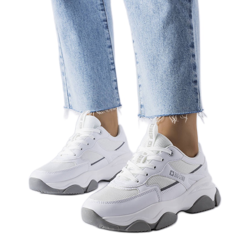 Tênis Big Star branco e cinza JJ274579