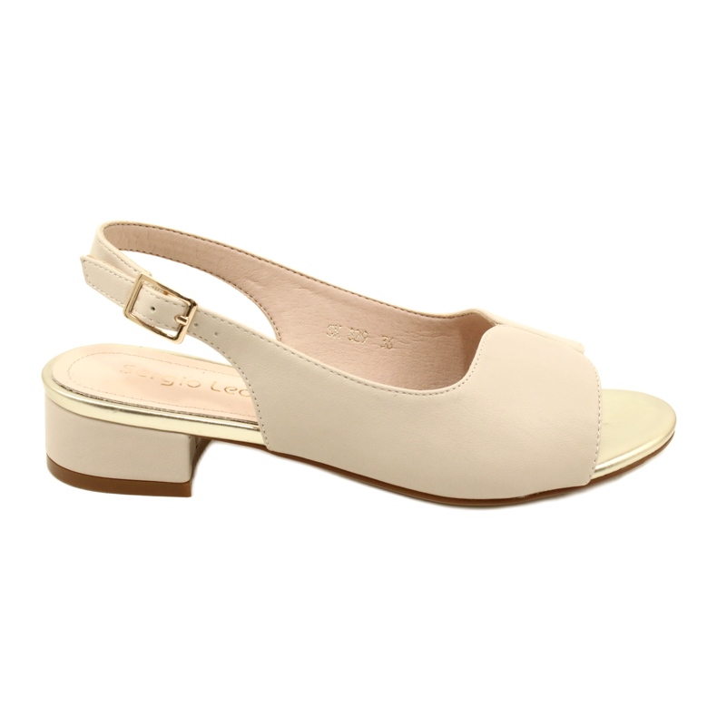 Sergio Leone SK829 Sandália Salto Bege