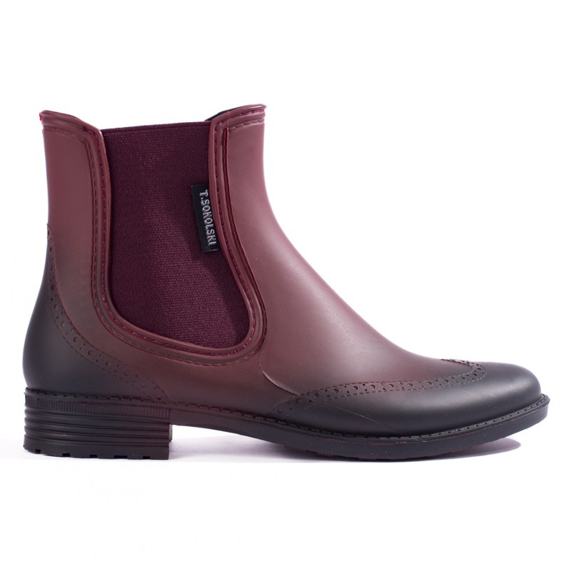 Botas T.Sokolski chelsea de mulher cor de vinho vermelho