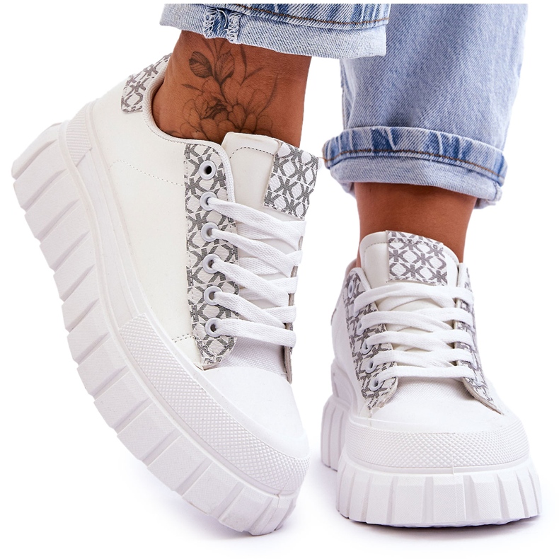 PG1 Tênis feminino couro plataforma branco Alison