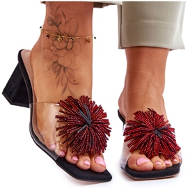 Chinelos elegantes transparentes de salto alto S.Barski KV-AP658-1 pretos Chinelos elegantes transparentes de salto alto S.Barski KV-AP658-1 pretos