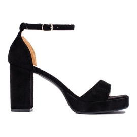 W. Potocki Sandália preta de salto alto Potocki preto