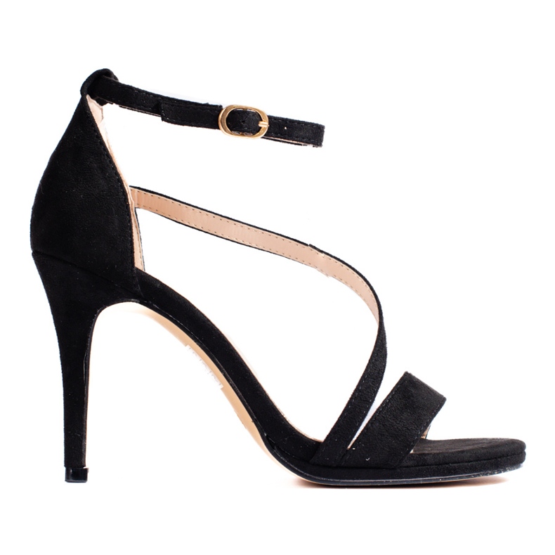 Sandálias de salto alto Shelovet pretas de mulher preto