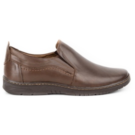 Olivier Sapatos mocassins masculinos de couro 727MP castanhos marrom