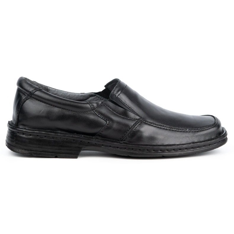 WASAK Mocassins masculinos de couro 0114W, preto
