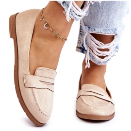 PS1 Mocassins femininos confortáveis ​​de camurça bege Lucca