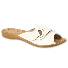 Chinelos femininos Befado com palmilha de cortiça 265D028 branco