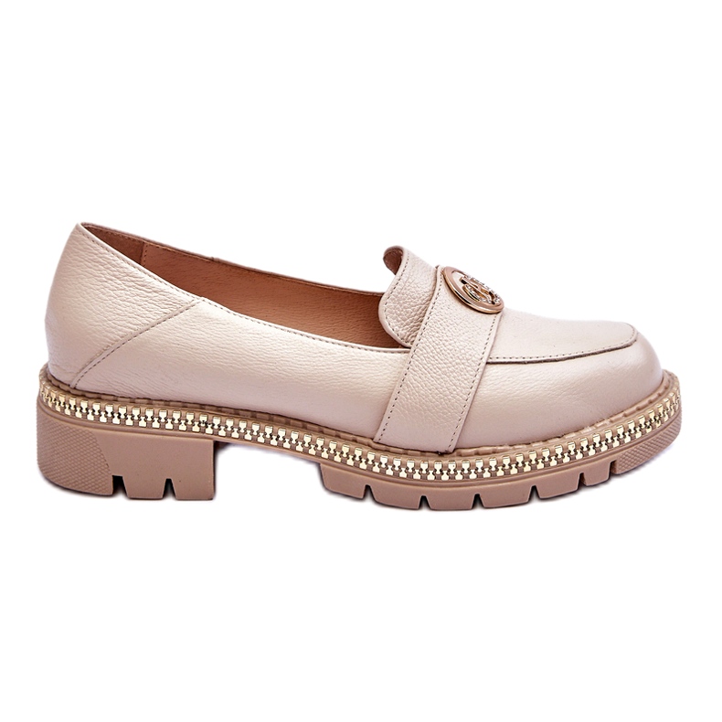 FILIPCZYK Mocassins elegantes de couro bege claro com decoração FILIPCZYK Mocassins elegantes de couro bege claro com decoração