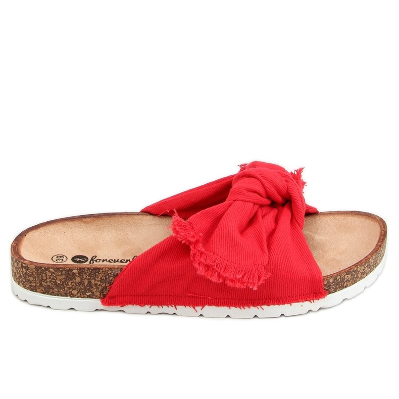 Chinelos de cortiça de algodão vermelho Hawn