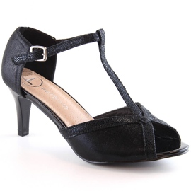 Sandálias de tacão preto de mulher Filippo DS1360