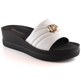 Chinelos de cunha brancos de mulher Potocki YQ21001