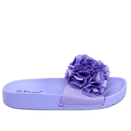 Chinelos de mulher com flores Traille Purple roxo