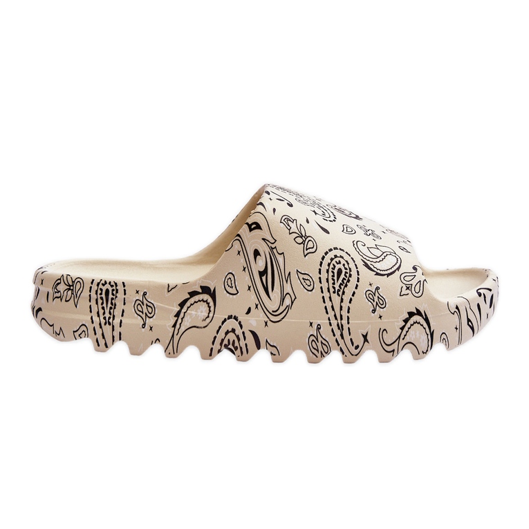 PS1 Chinelos femininos da moda em uma enorme plataforma bege lorette