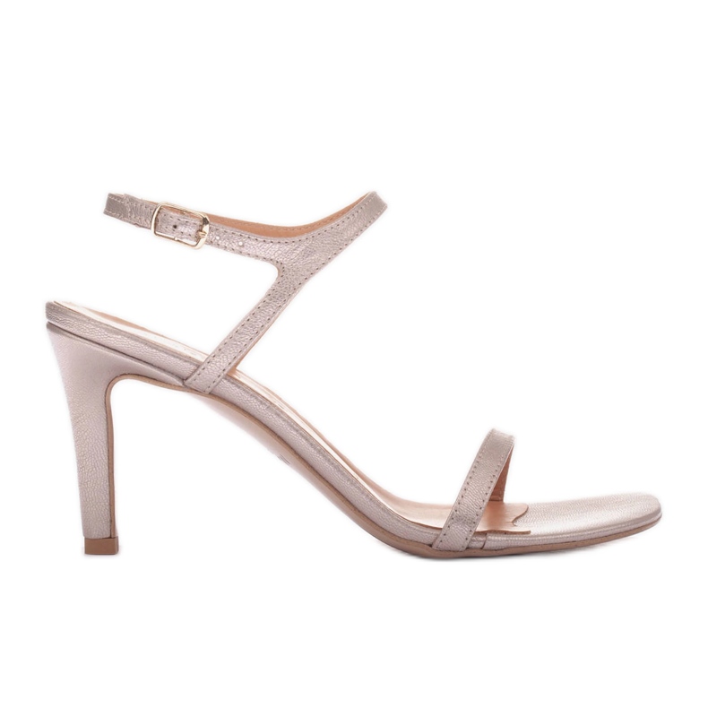 Marco Shoes Sandálias de salto alto dourado