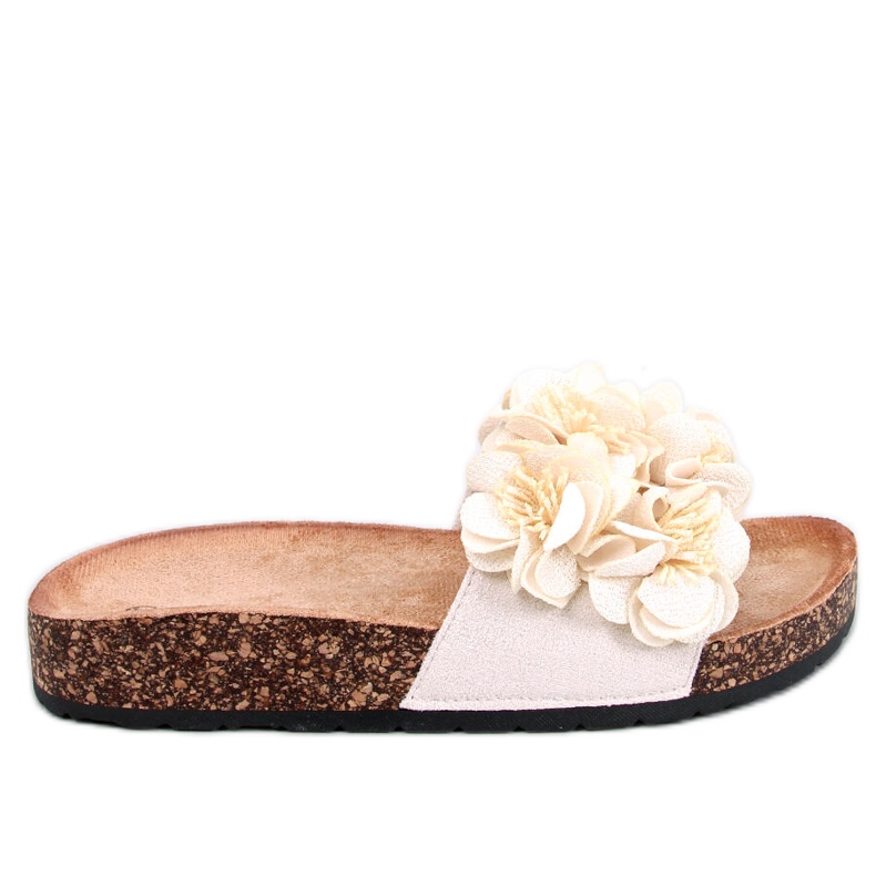BM Chinelos de cortiça com flores Brice Beige bege