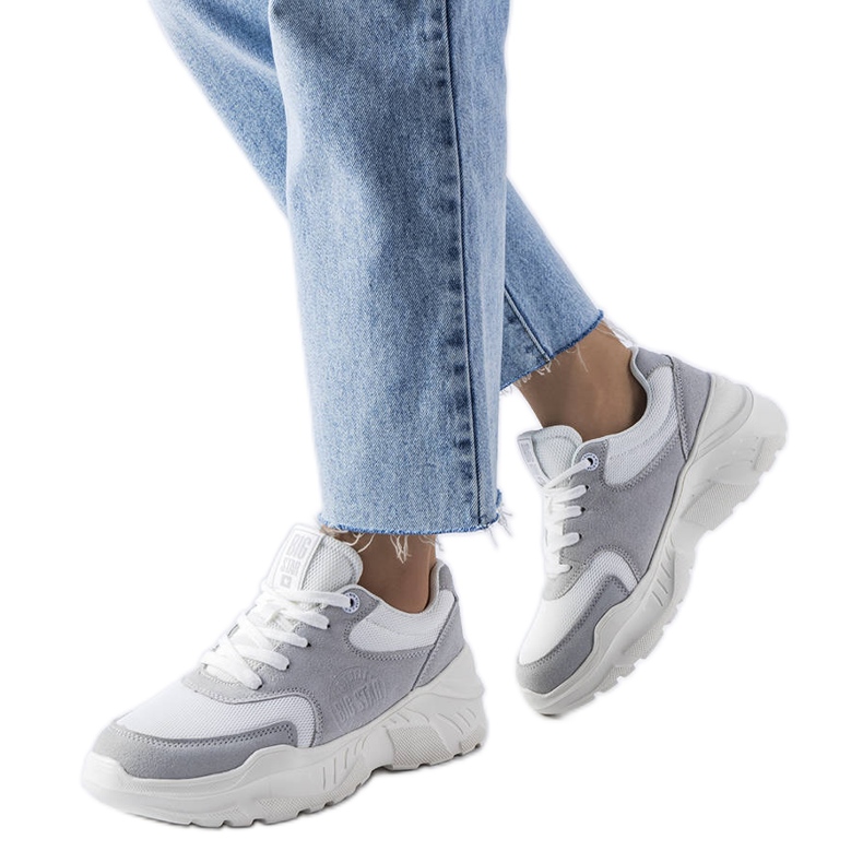 Tênis branco e cinza Big Star JJ274A112