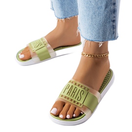 Chinelos de borracha verde de Paris