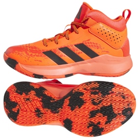Tênis de basquete adidas Cross Em Up 5 K Wide Jr HQ8494 laranja laranjas e vermelhos