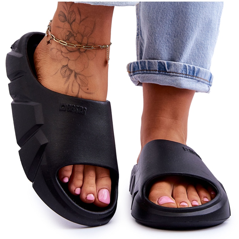 Chinelos femininos de espuma leve Big Star LL274594 preto