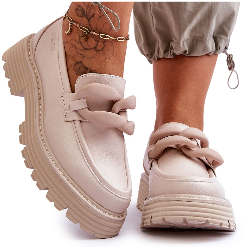 Mocassim de couro Big Star Shoes LL274581 Bege