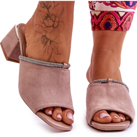 Chinelos de salto alto de camurça S.Barski KV-612-2 bege Chinelos de salto alto de camurça S.Barski KV-612-2 bege