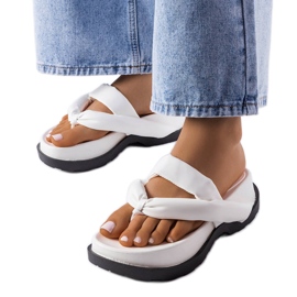 PA1 Sandália plataforma branca Lachapelle. branco