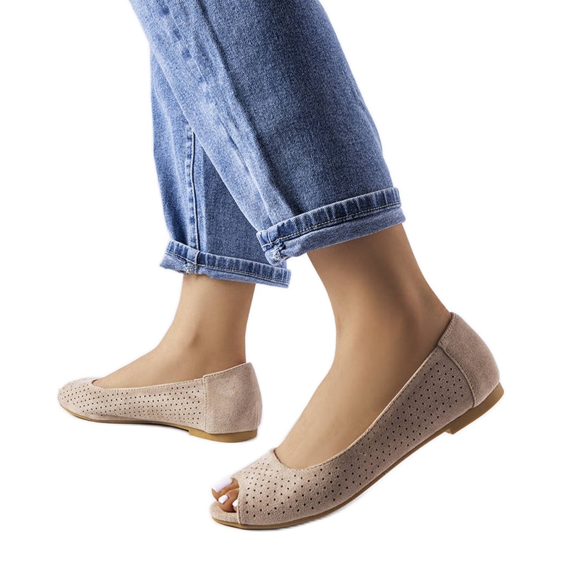 Bailarinas bege vazadas de Agate Bailarinas bege vazadas de Agate