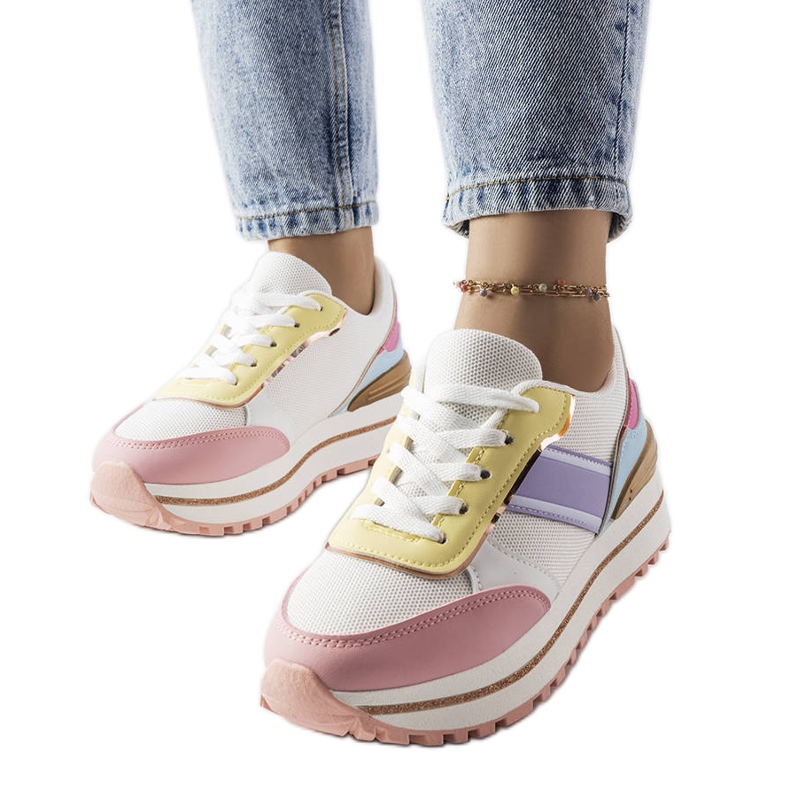 Tênis rosa com apliques de glitter Lang