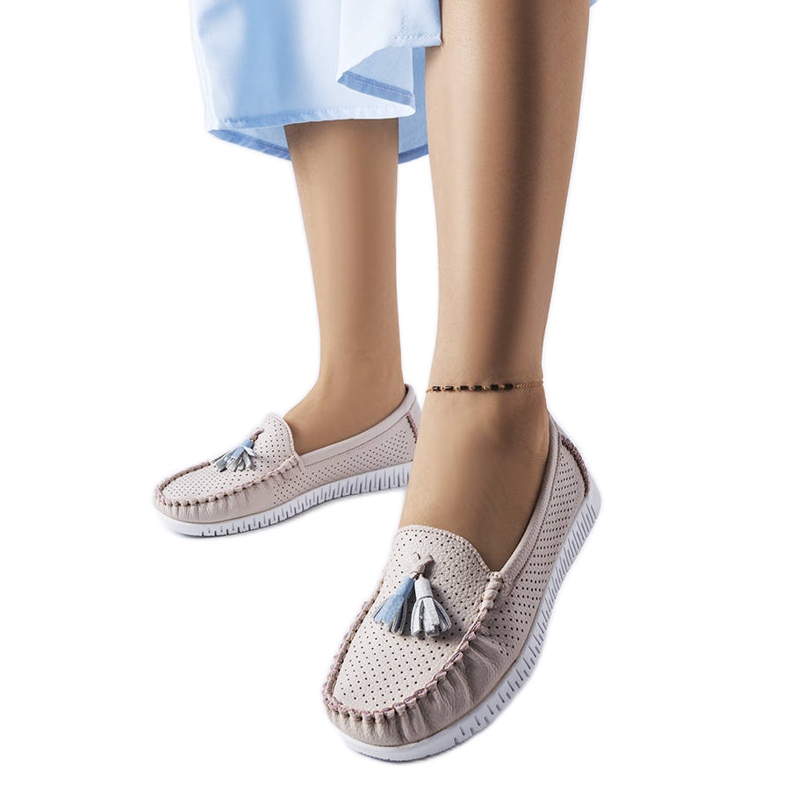 Mocassim de couro rosa Maryville