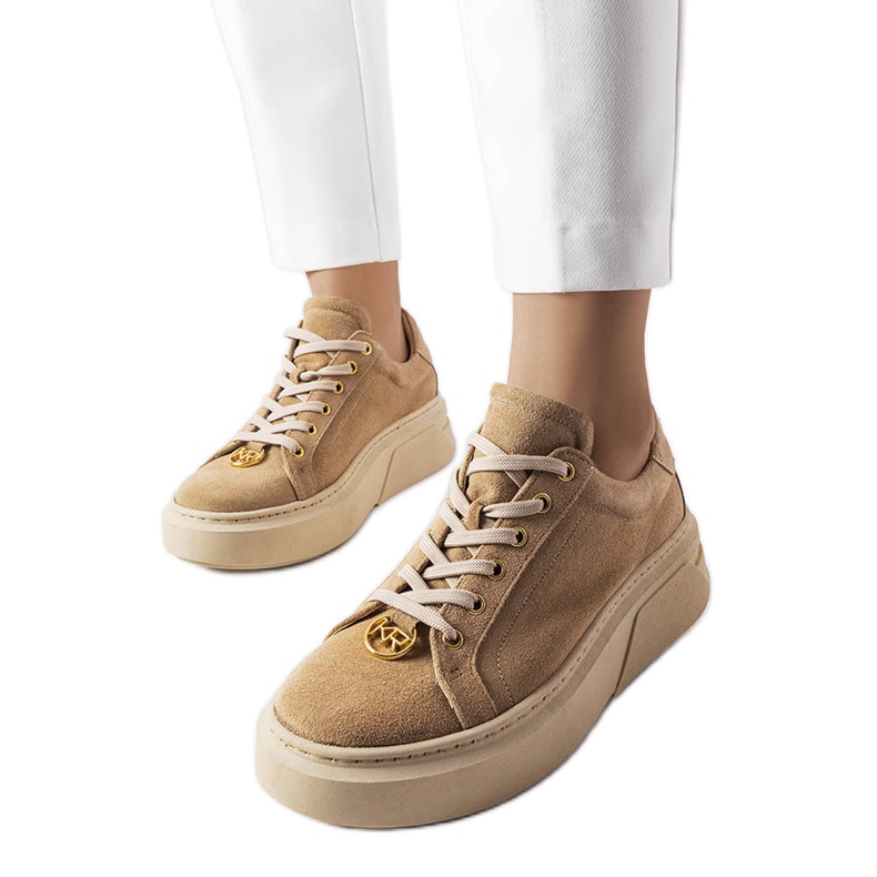 Karino sapato de camurça bege