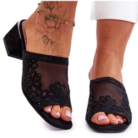 Chinelos de Salto Com Malha S.Barski KV-612-1 Preto