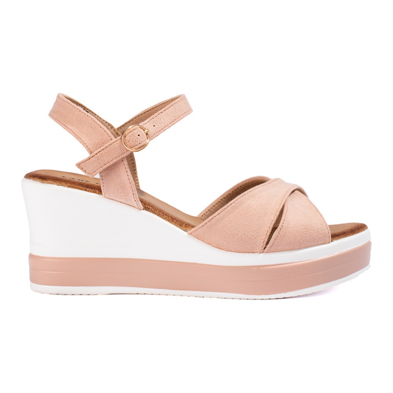 Sandálias femininas de camurça rosa Shelovet