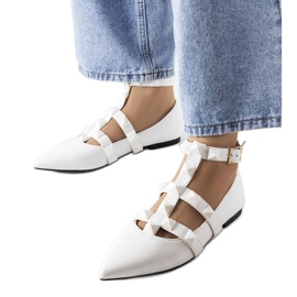 Bailarinas brancas com um espetacular fecho Blur branco