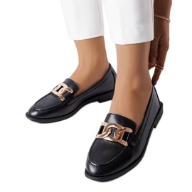 Mocassim preto com fivela Henrique