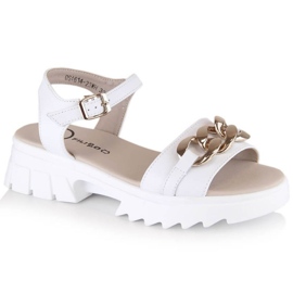 Sandálias de pele com corrente Filippo W DS4614 branco