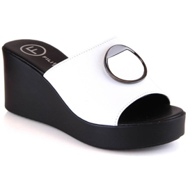 Filippo Mule de cunha de couro branco DK4610 Filippo Mule de cunha de couro branco DK4610