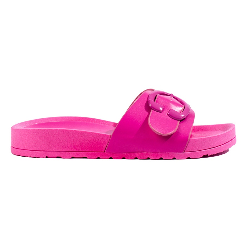 Sliders de fivela rosa Shelovet