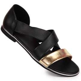 Sandálias slip-on de mulher pretas Jezzi 3882 preto Sandálias slip-on de mulher pretas Jezzi 3882 preto