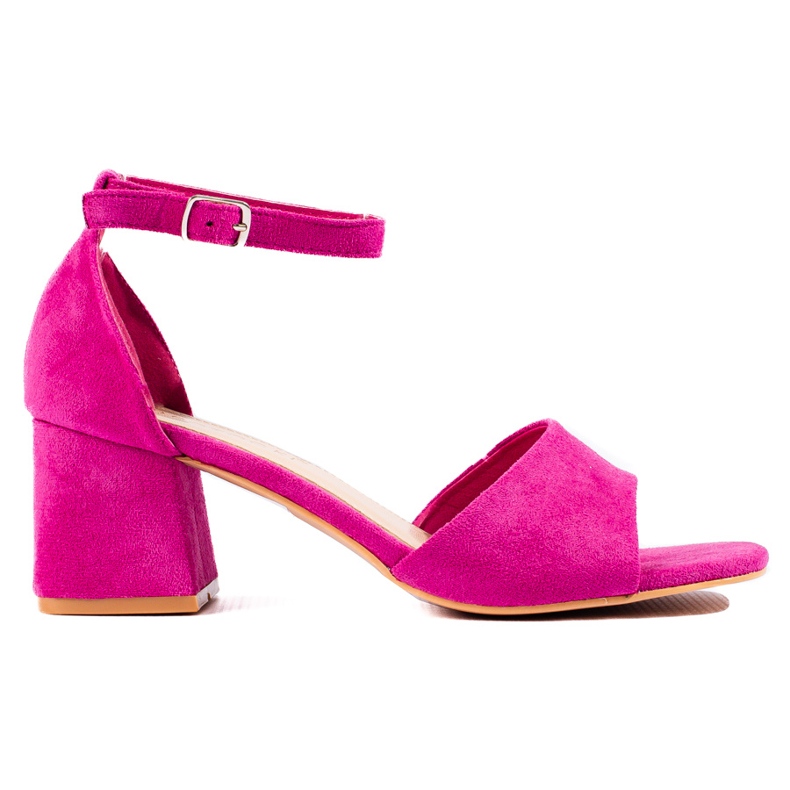 W. Potocki Sandálias de camurça feminina em um poste rosa