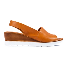 W. Potocki Sandálias de cunha de mulher castanhas Potocki marrom