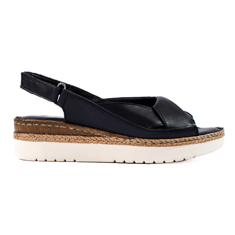 W. Potocki Sandálias de cunha baixa de mulher Potocki preto