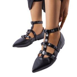 Bailarinas pretas com um espetacular fecho Blur preto
