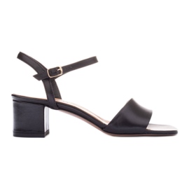 Marco Shoes sandália salto midi preto