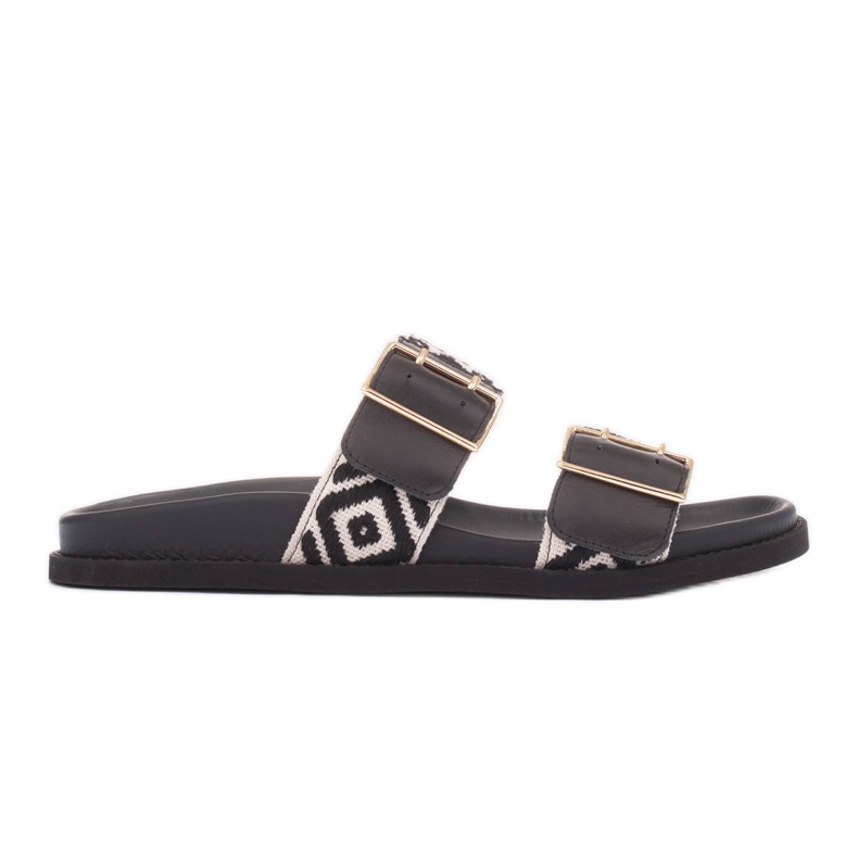 Marco Shoes chinelos com fivelas preto