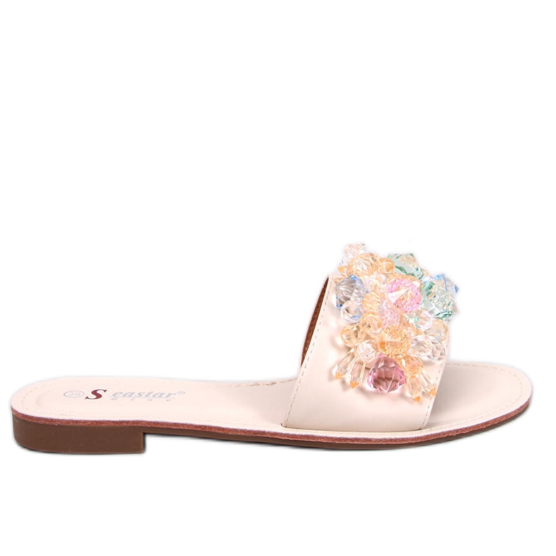 Sliders Estrada Beige com pedras coloridas bege Sliders Estrada Beige com pedras coloridas bege