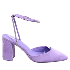 Sapatos de salto aberto da Esten Purple roxo