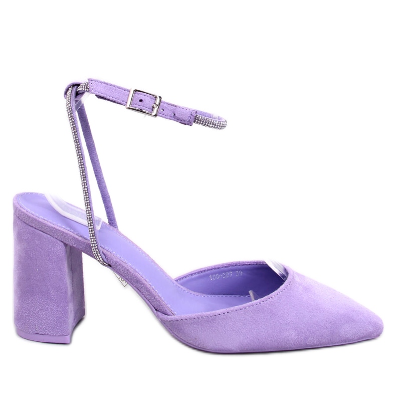 Sapatos de salto aberto da Esten Purple tolet