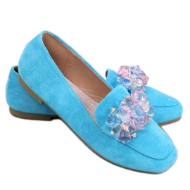 Mocassim azul Deley com brilhantes Mocassim azul Deley com brilhantes