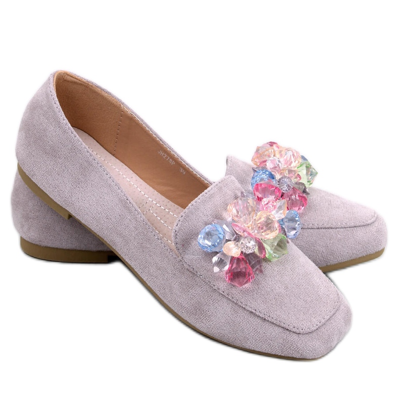 Mocassim Deley Grey com brilhantes cinza Mocassim Deley Grey com brilhantes cinza